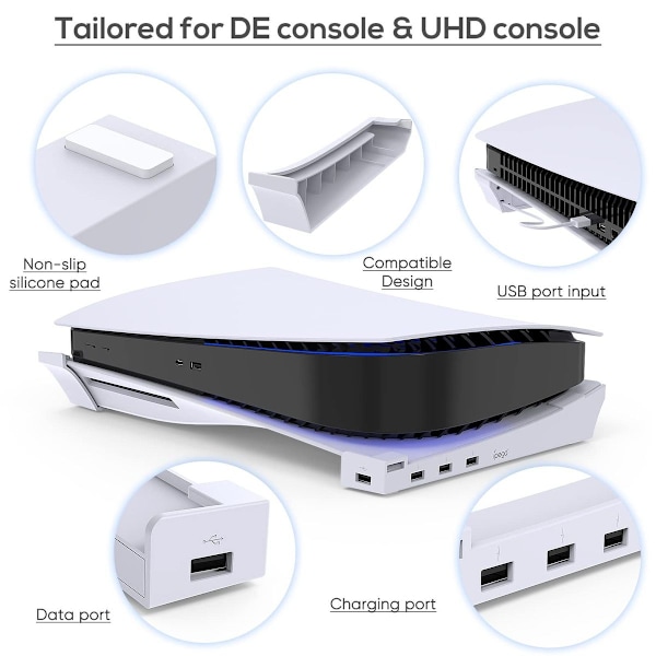 Horisontal stativ for PS5-konsoll, PS5-tilbehørsbasisholder
