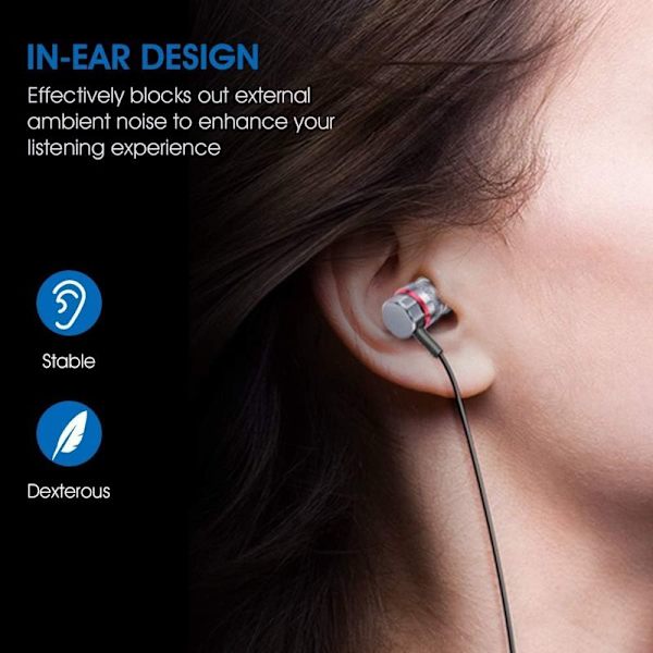 Højopløselige in-ear-headset med mikrofonstøjreduktion