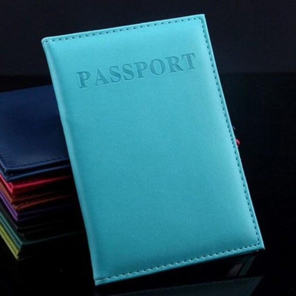 Passholder i kunstlær for pass og ID-kort (lyseblå)