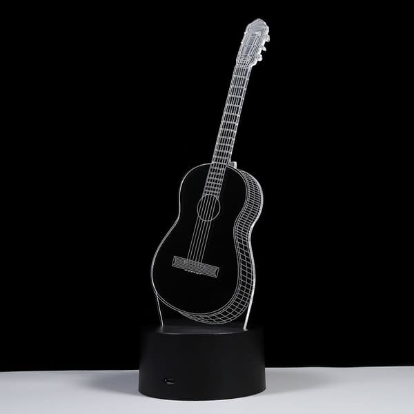 Kreativ 3D LED gitarrformad nattlampa, lampfärg KLB
