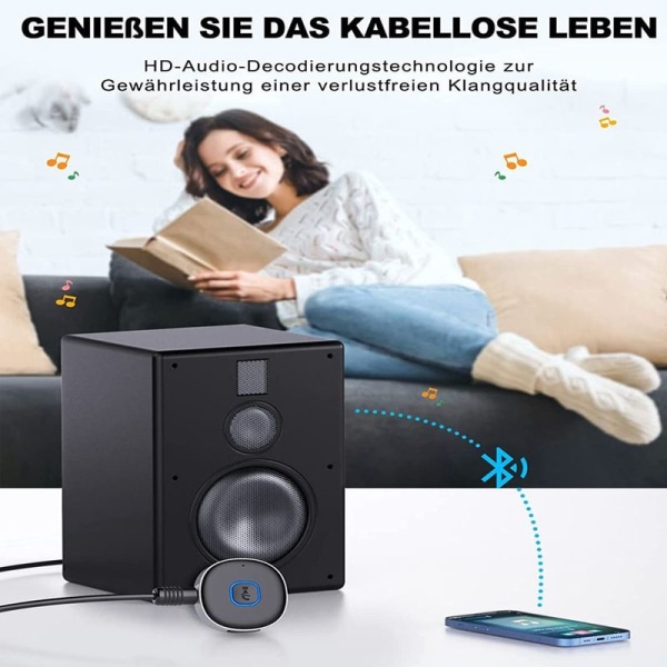 AUX Bluetooth-adapter til bil, trådløs bil Bluetooth 5.0-modtager til