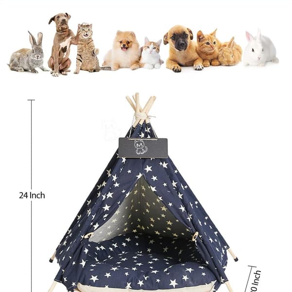 Tipi for hunder og katter med puter, tipi telt KLB