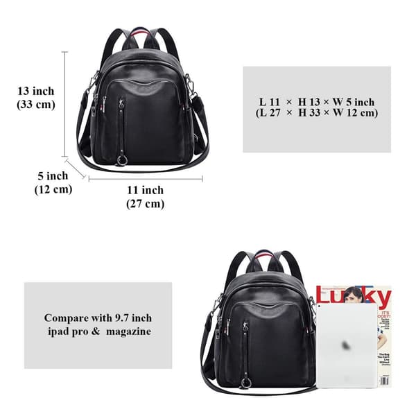Kvinders lette læderrygsæk skuldertaske mode casual daypack