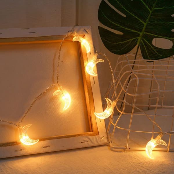 20 LED-fe-ljus med plastmåne-hänge för jul KLB