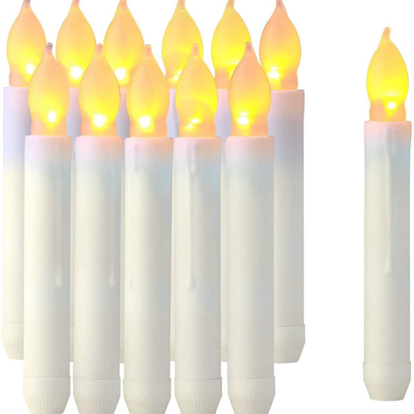 12-pak LED-stabbelys, flammefrie bordlys, batteridrevne Harry KLB