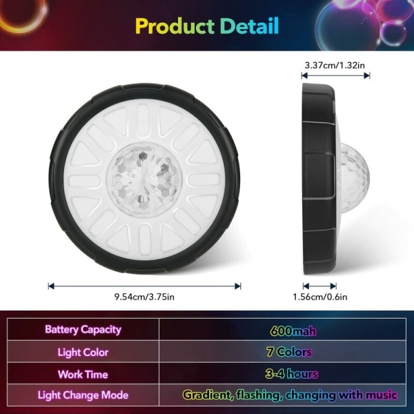 Led-auton sisävalaistus, langaton, USB-Led-auton sisävalaistus RGB 12 väriä Auton kosketus Led-lamppu auton tavaratilaan, veneeseen, asuntovaunuun KLB