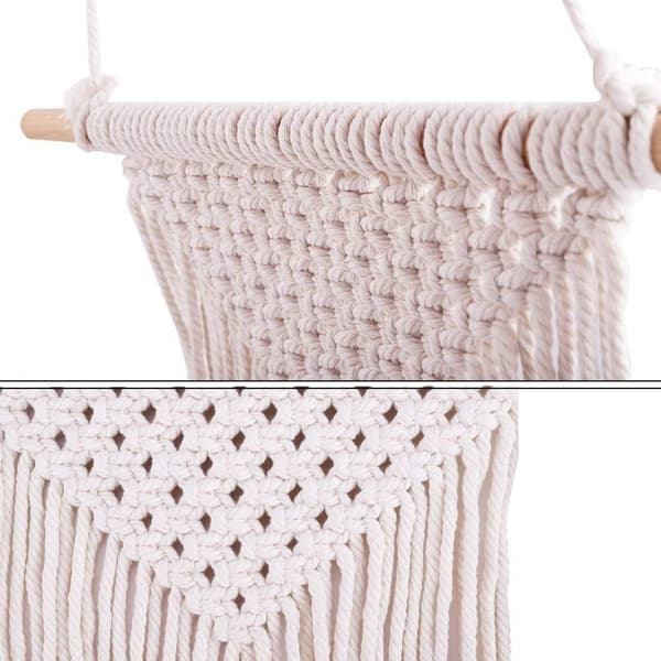 Vevd regnbue veggdekorasjon, regnbue macrame veggdekorasjon for