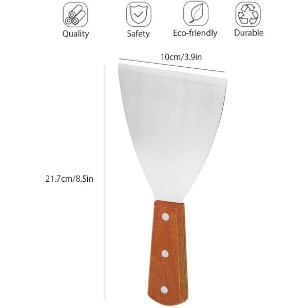 Grillspatel i rostfritt stål med nonstick-trähandtag