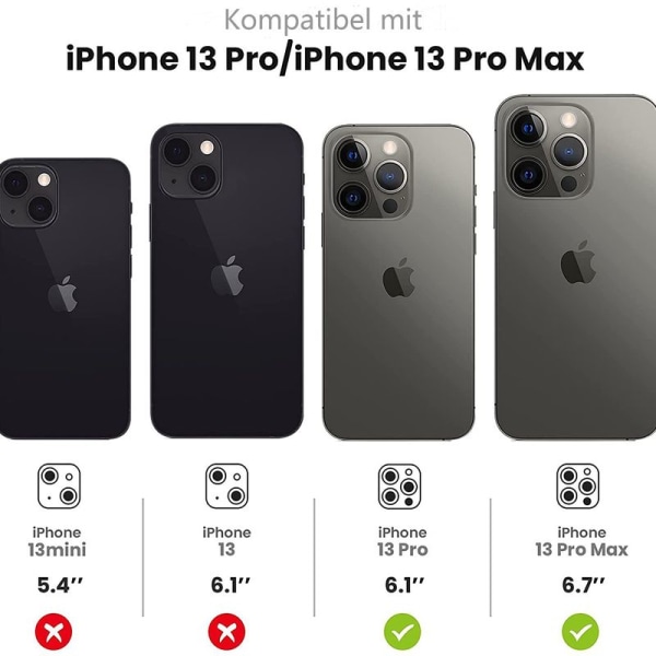 Kamera beskyttelse til iPhone 13 Pro/ iPhone 13 Pro Max kamera hærdet glas,