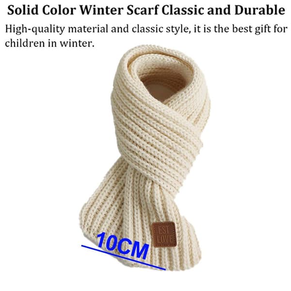 Barn Halsduk Stickad Varm Halsduk Beige