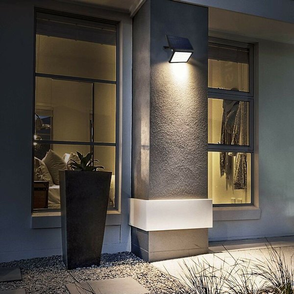 Solcellslampa för utomhusbruk Solcellslampa Split 1000 lumen 48 LED IP65 vattentät
