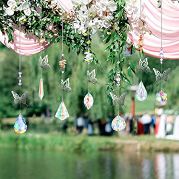 7 stk. Butterfly Crystal Suncatcher Crystal Lysekrone Prisme
