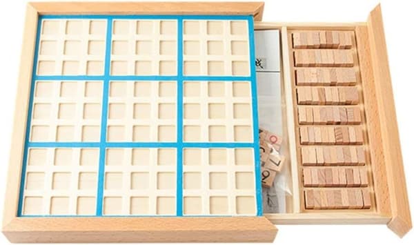 Lixada Træ Sudoku Puslespilbræt - Matematisk Hjernetræning