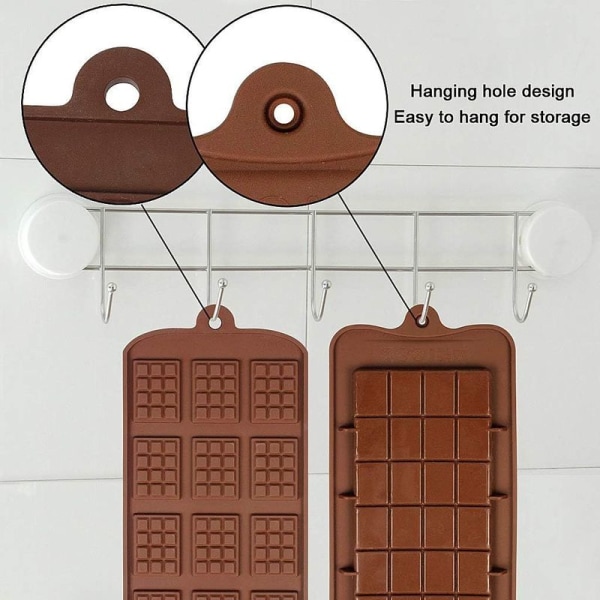 Silikonsjokoladeformer, pakke med 6 stk, non-stick belegg, for