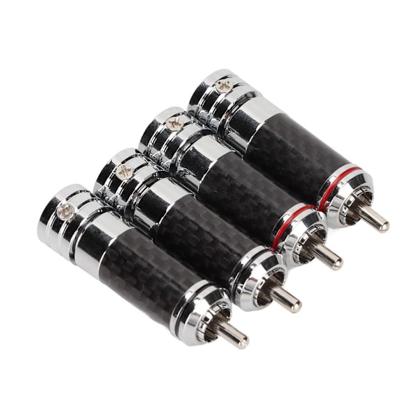 4 st RCA-hane förkromade videokabelkontakter för 9 mm KLB
