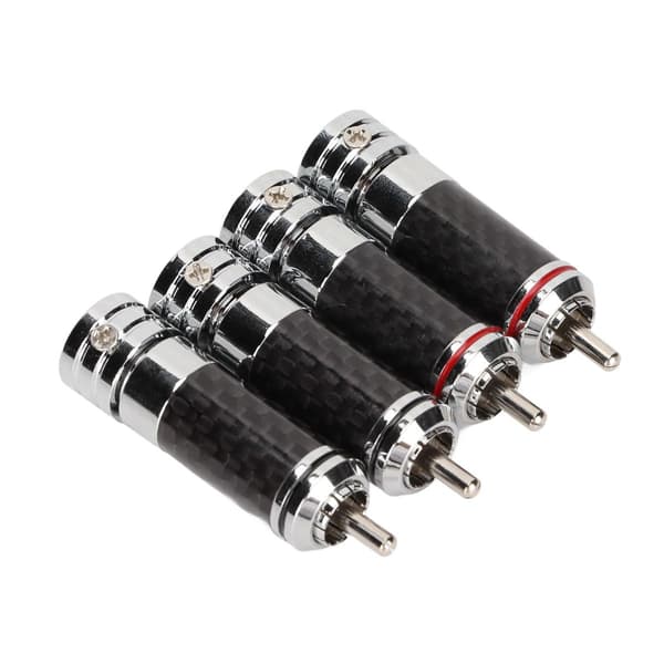 4 stk. RCA han-forbindelse i forkromet video kabel til 9mm KLB