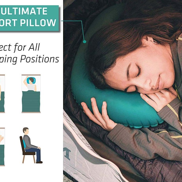 Ultralight Compact Inflatable Camping Pillow, Soft Compressible Portable