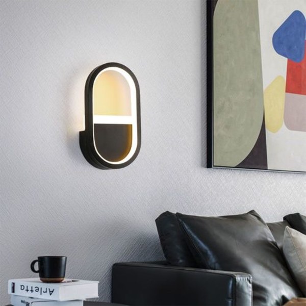 LED mini væglampe dæmpbar indendørs lys aluminium sort
