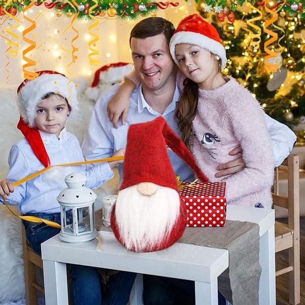 Jule nisse julepynt, 3 ansigtsløse håndlavede KLB