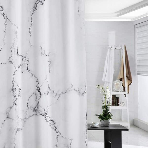 Marmor Dusjforheng Anti Mugg Antibakteriell Vanntett 12D Polyester