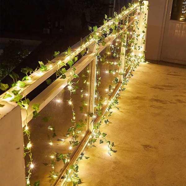 10 meter kunstig eføy girlander med 100 LED-lys kunstig KLB