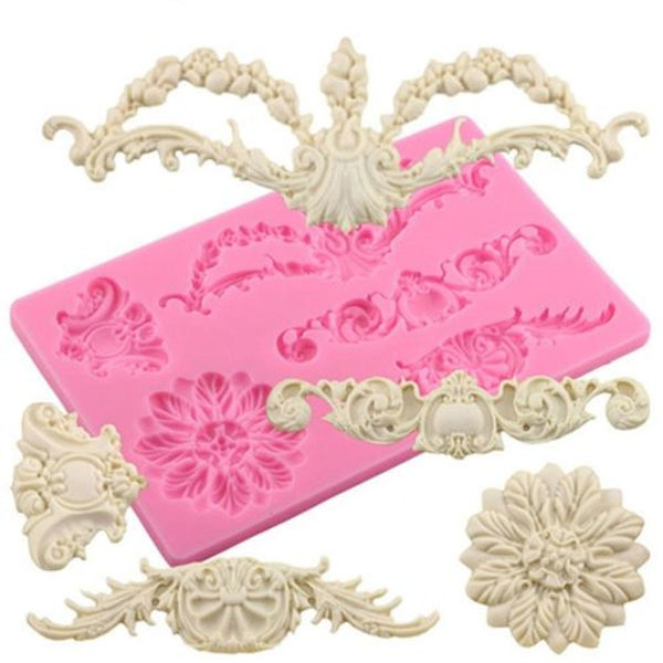CF394 Kagekant Blomster Fondant Silikonform