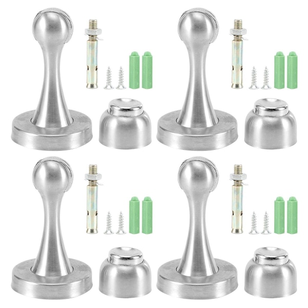 4 stk./sæt rustfrit stål dørstopper, moderne magnetisk dør KLB