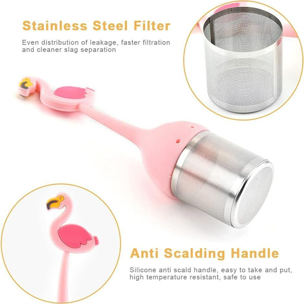 Silikon teinfuser, 3 stk urtefilter, søt 304