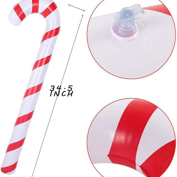 Paket med 5 uppblåsbara godissockerrör - 88CM gigantiska godissockerrör KLB