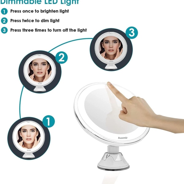 Miroir CosmeticLED med Lumière og Grossissement 10x