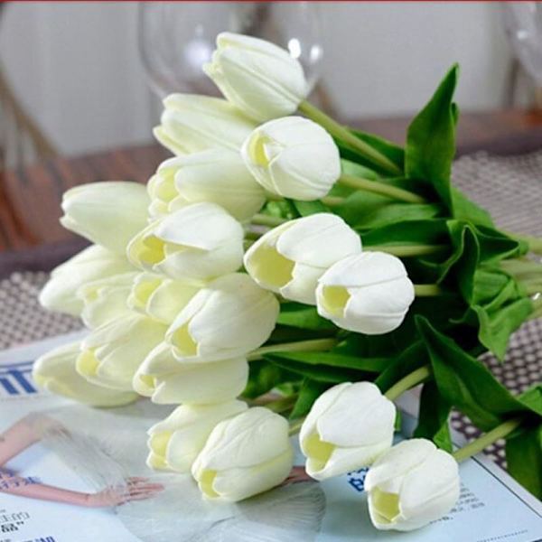 Kunstig blomstersett med 10 tulipaner for bryllup