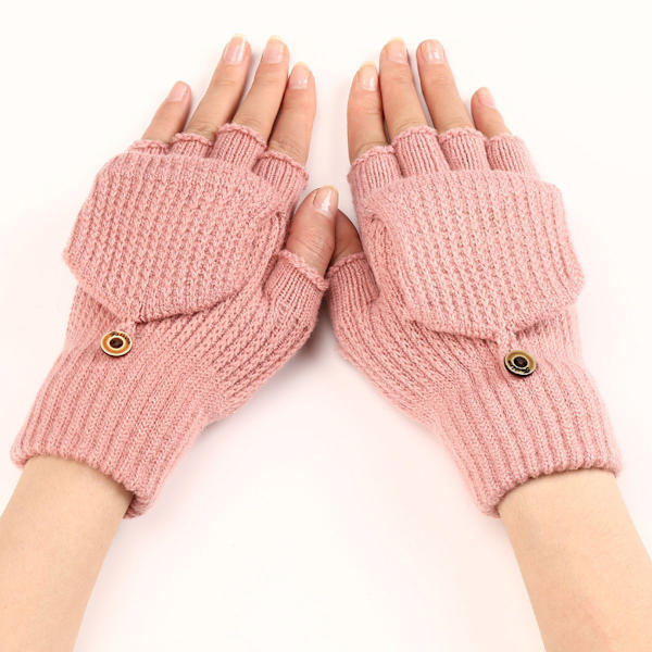 Damvantar, 2-pack varma stickade konvertibla fingerlösa handkombinationer 3 KLB
