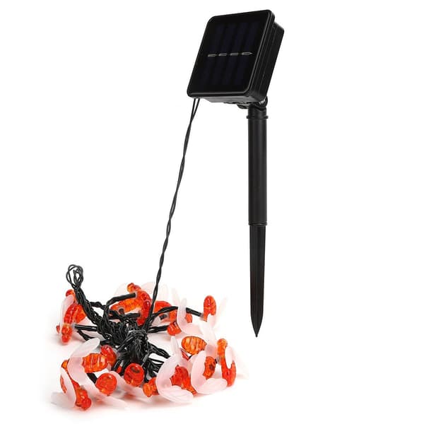 Solcelle-fe-lys, 5 m, bi-formet udendørslampe med 8 lys KLB