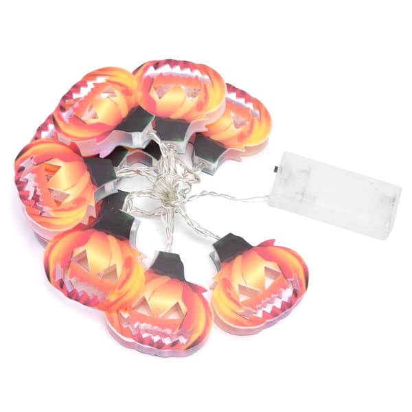 10 LED hule græskar lyskæde til indendørs og udendørs Halloween KLB