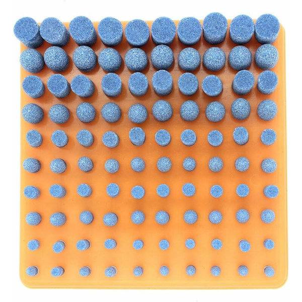 Poleringsslipningssats, 100 st multifunktionella polertillbehör för Dremel-tillbehör, 3 mm skaftdiameter (blå) KLB