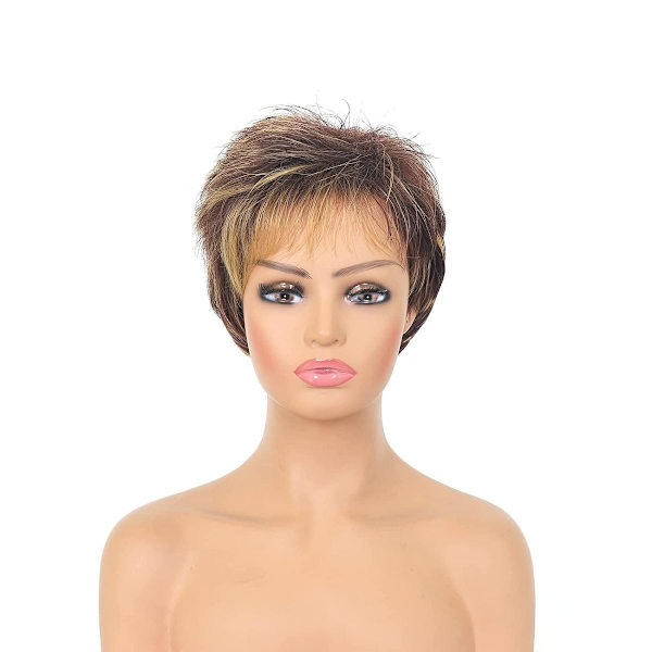 Kort blond parykk for kvinner