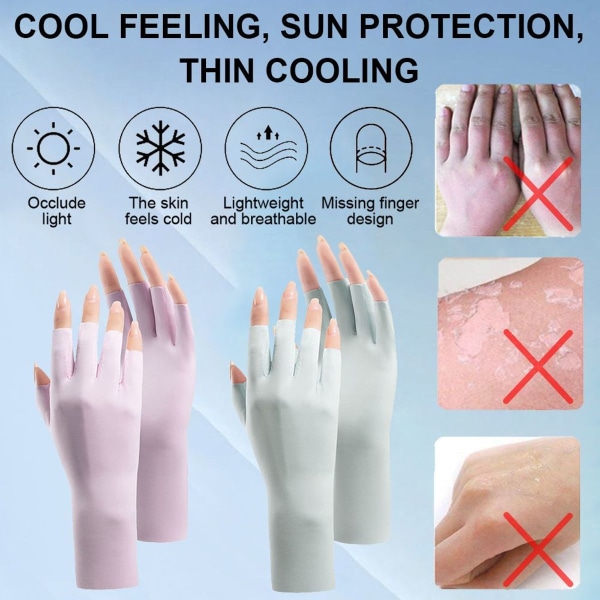 2 par fingerløse solbeskyttelseshansker, sommerhansker, beskyttelse