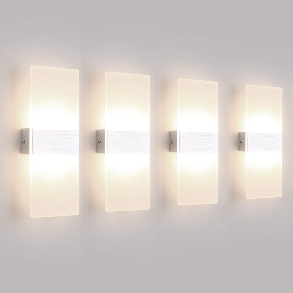Sats med 4 LED-vägglampor för inomhusbruk, kreativ design, dekorativ för sovrum, korridor, vardagsrum, hotellrum