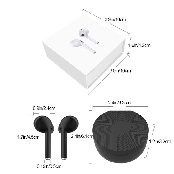 Bluetooth 5.0 in-ear-hodetelefoner med ladeboks, støydempende hvite