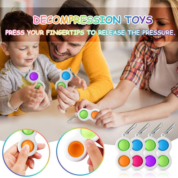 Nøkkelring Squeeze Stress Decompression Sensory Blå/Rosa KLB