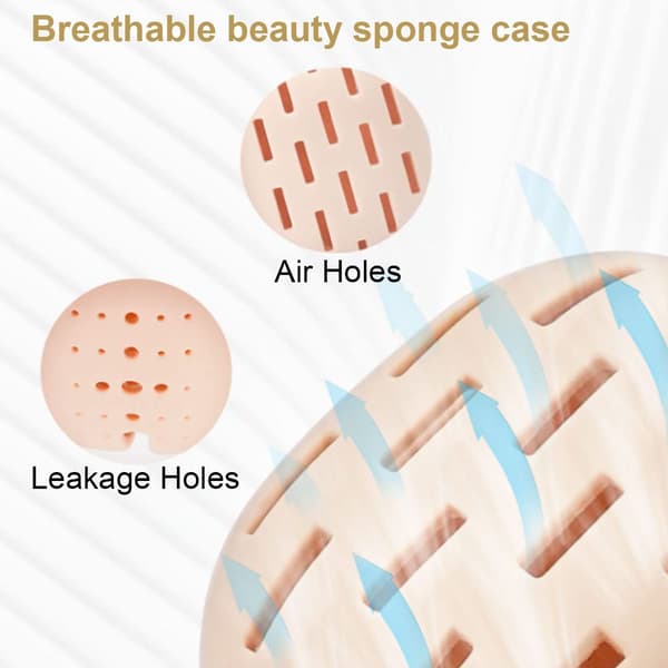Makeup Sponge Holder, 5PCS Dubbelsidig Andningsbar Khaki KLB