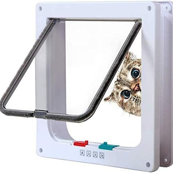 Kattlucka hundlucka 24,5 * 28,5 * 5,5 cm 4-vägs magnetisk stängning för KLB