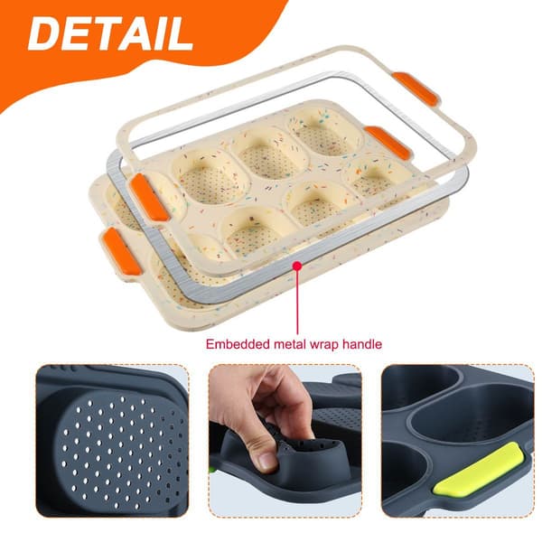 Set med 2 silikonbaguetteformar med non-stick-beläggning