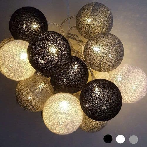 Bomullsboll ljusslinga - grå