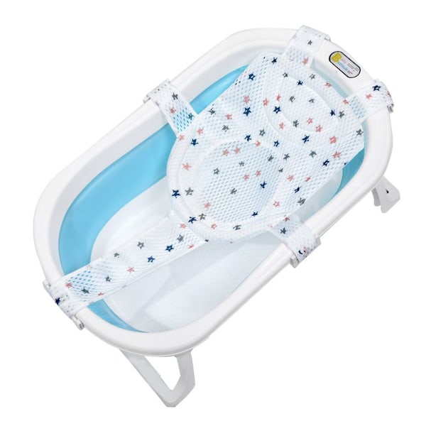 Justerbar Baby Badekar Stol Støtte Mesh Bade Net Bærer Hvid KLB