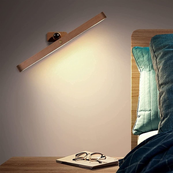 LED-badrumsspegel 4W USB-laddbar ljus träskåpslampa touch-dimmbar