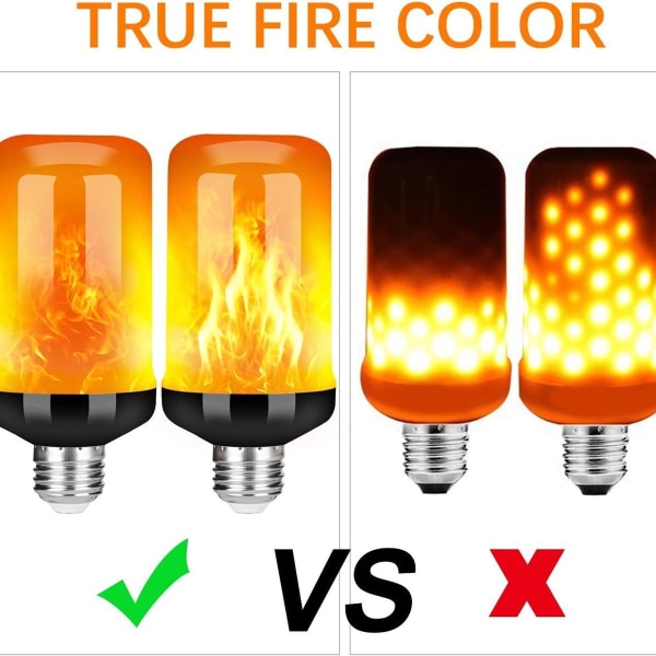 Realistisk LED-flammepære - 3 moduser