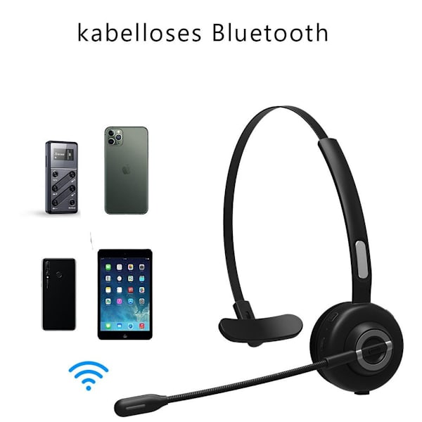 Tecknet Bluetooth-headset med mikrofon, PC-headset med AI-støyreduksjon, KLB