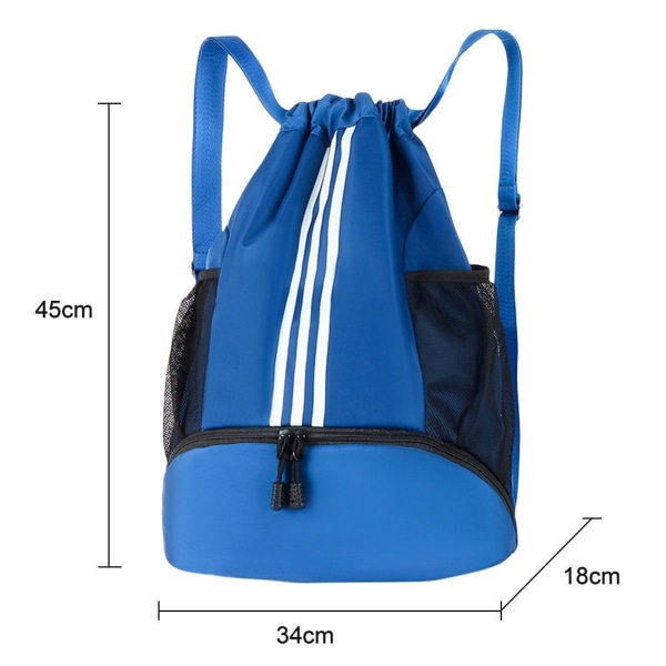 Drawstring bag with drawstring pockets for men and women plain blue