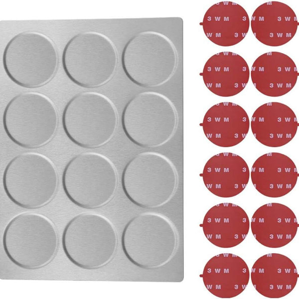 12-pack magnetiska kryddburkar i rostfritt stål med bricka för kök KLB